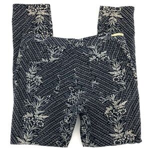 Pilcro and The Letterpress Serif Black Floral Corduroy Skinny Pants